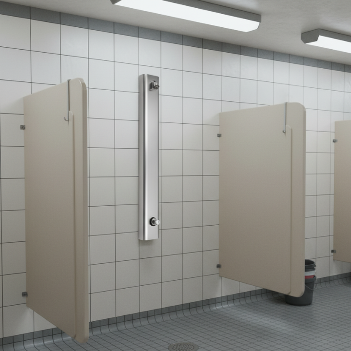 38212-SPK shower panel in a public shower room