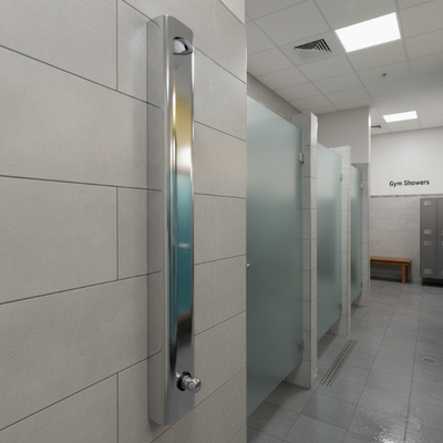 Push button shower panel for commercial gyms to save water