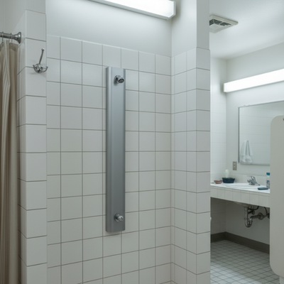 Metered shower for water conservation in college dorms