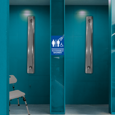 Push Button Shower Panel at a nursing home rec center/ gym main