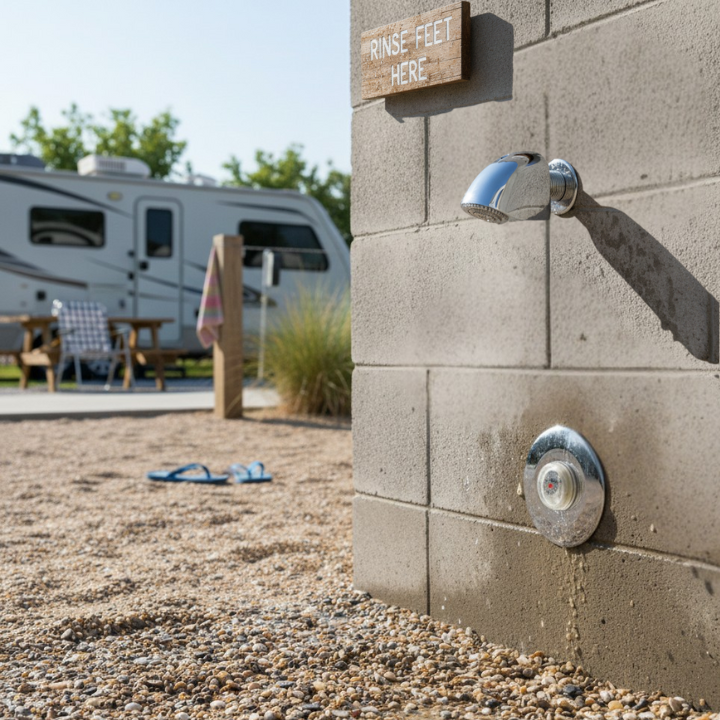 Push Buton Foot Wash Presto For RV Park or Campground (Fixed Time&Temp)