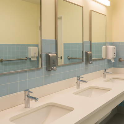 Assisted living facility hands-free sinks 