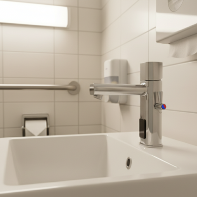 Bathroom sink hands free faucet for nursing homes