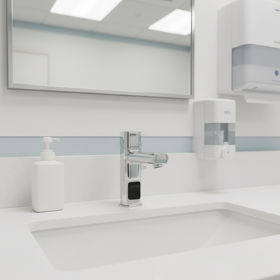 Automatic hands-free sensor faucet, specifically designed for doctor's offices