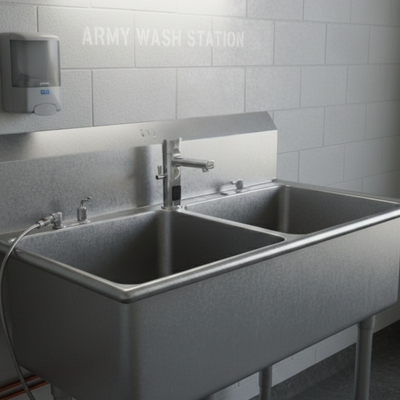 Hands Free Bathroom Sink Faucet For Army Base