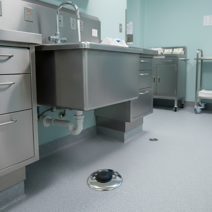 valve - foot operated in operating room. touch-free sanitary solutions for hospitals main