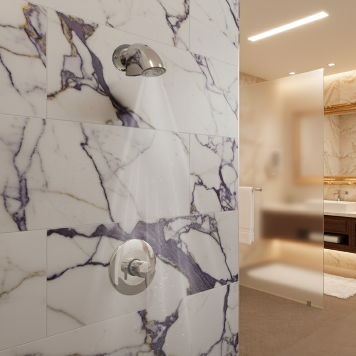 Time adjustable push button shower valve with tamper proof shower head for use in heavy usage hotel settings