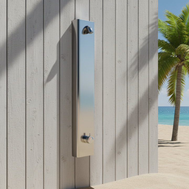 Push Button Shower Panel at a public beach main