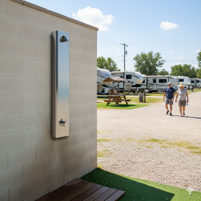 Metered Pool Shower Panel For RV Park Or Campground (Time&Temp Adjustable) MAIN