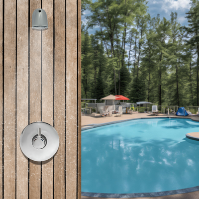 Pool Push Button Non Concussive Shower For Campground (Time&Temp Adjustable) with anti ligature shower head MAIN