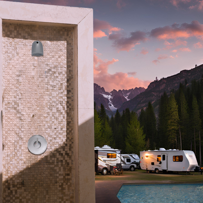 Outdoor Beach Push Button Shower (Time&Temp Adjustable) with anti ligature shower head MAIN