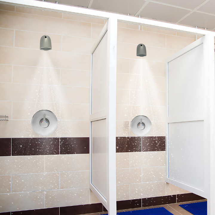 Non Concussive Push Button Shower For RV Park (Time&Temp Adjustable) with anti ligature shower head MAIN