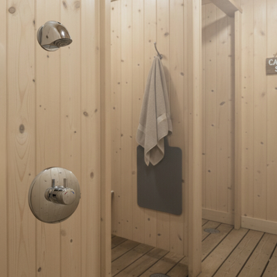 Non Concussive Push Button Shower For RV Park (Time&Temp Adjustable) with anti ligature shower head MAIN