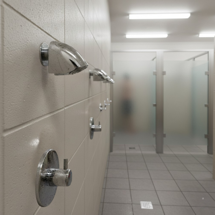 Push Button Shower For Sports Complex and Fitness (Time&Temp Adjustable) with anti ligature shower head MAIN