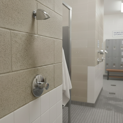 High School Gym Push Button Shower (Time&Temp Adjustable) with antI ligature shower head MAIN