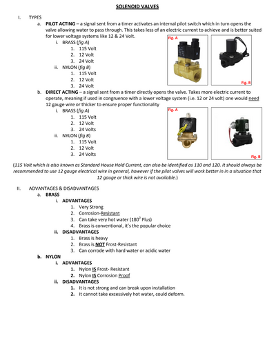 Solenoid Valve, Pilot Operated 1/2" | Brass Advantages and Disadvantages