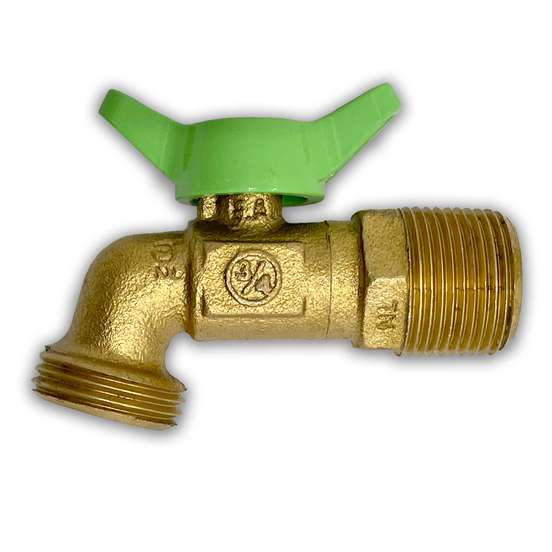 quarter turn brass hose bibb - lead free, 3/4" MNPT