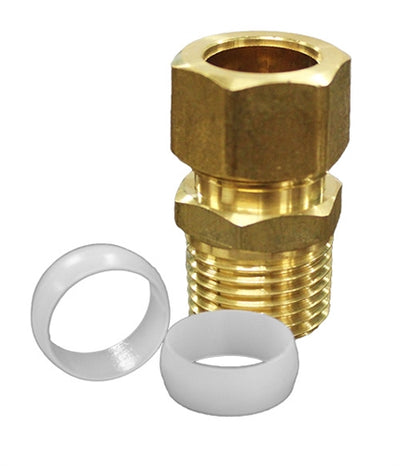 Brass 1/2" IPS x 5/8" OD Complete Male Adapter Kit